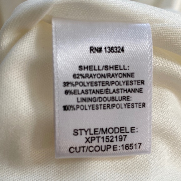 NWT - H by Halston - White Ivory Cocktail Ruffle Sleeve Dress Bridal Wedding 0 - Picture 9 of 9